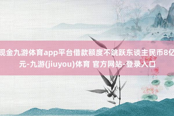 现金九游体育app平台借款额度不跳跃东谈主民币8亿元-九游(jiuyou)体育 官方网站-登录入口