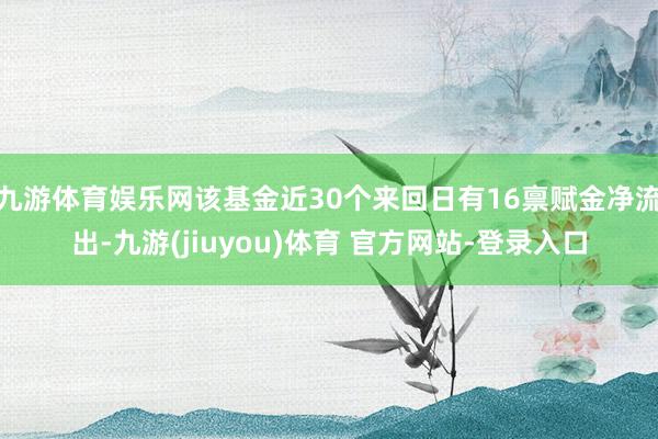 九游体育娱乐网该基金近30个来回日有16禀赋金净流出-九游(jiuyou)体育 官方网站-登录入口