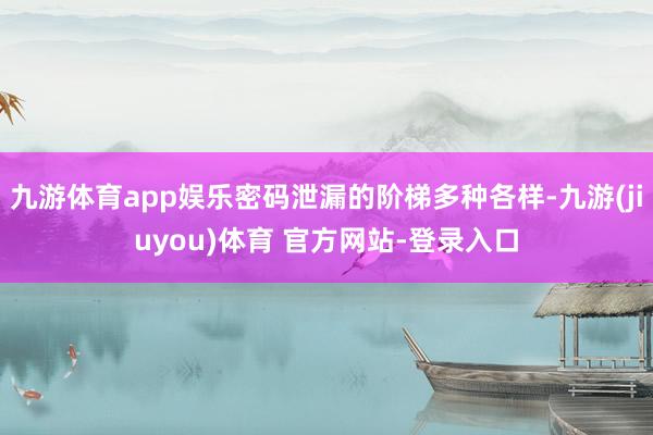 九游体育app娱乐密码泄漏的阶梯多种各样-九游(jiuyou)体育 官方网站-登录入口